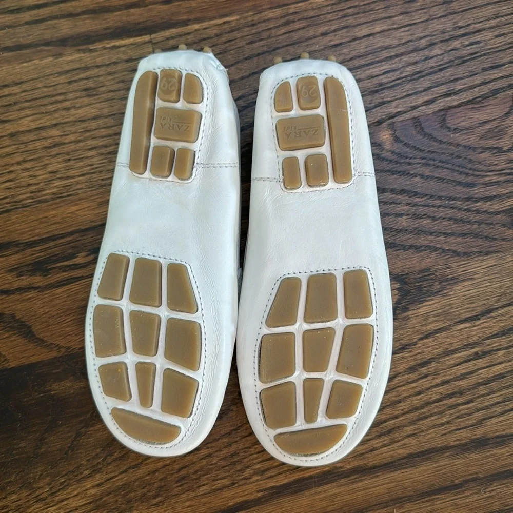 ZARA WHITE LEATHER MOCCASIN 4570/303 SZ EU 29/ US 10.5